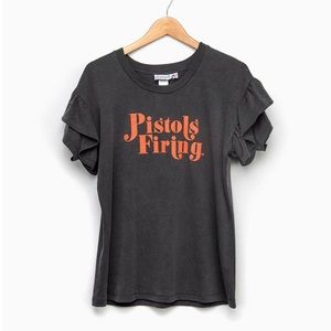 Oklahoma State University LivyLu Ruffle Sleeve Top